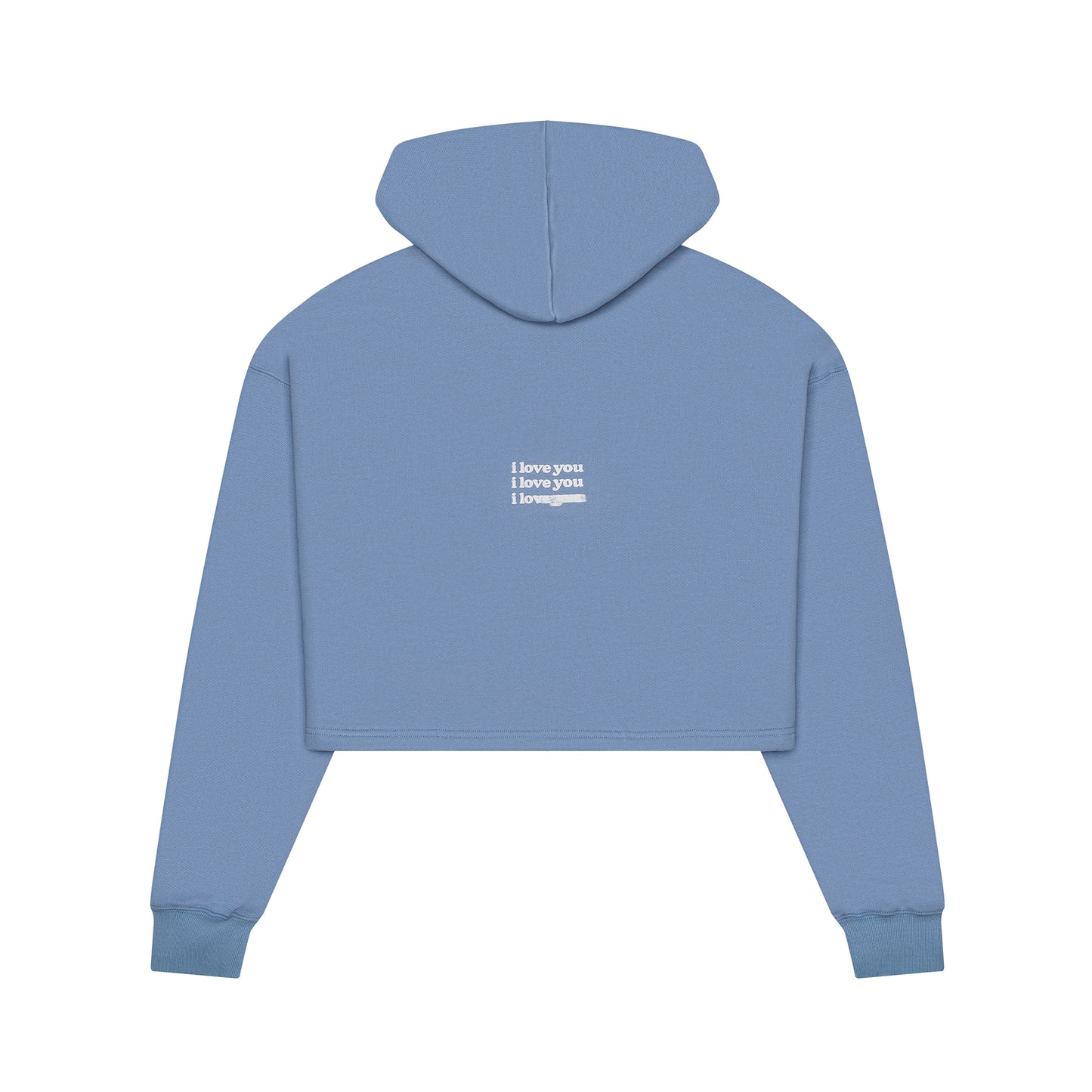 "Say It Back" Cropped Hoodie (Ice Blue)