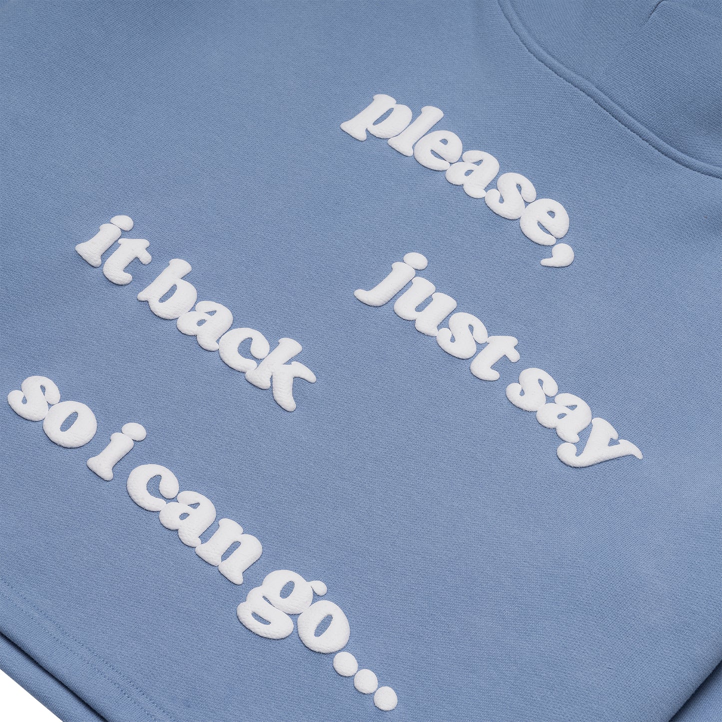 "Say It Back" Cropped Hoodie (Ice Blue)