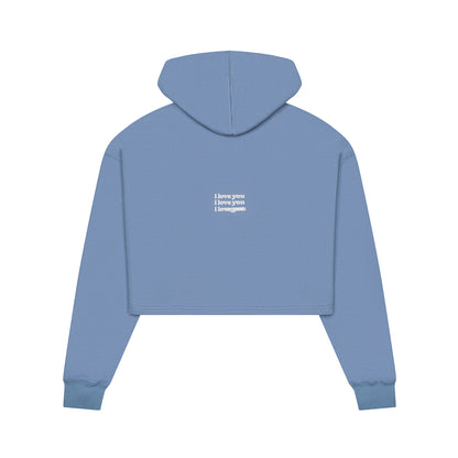 "Say It Back" Cropped Hoodie (Ice Blue)