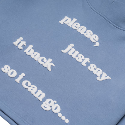 "Say It Back" Cropped Hoodie (Ice Blue)