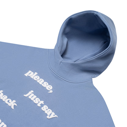 "Say It Back" Cropped Hoodie (Ice Blue)